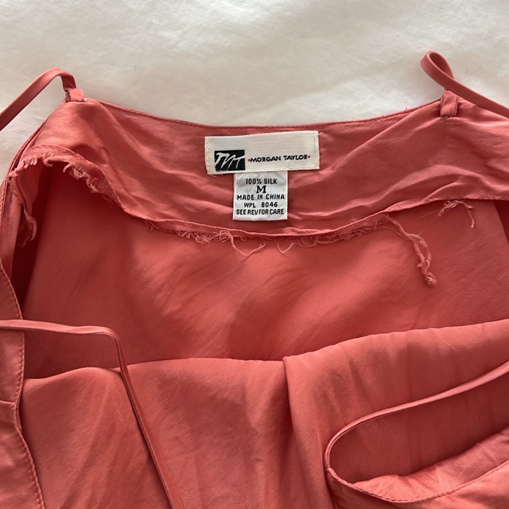 Morgan Taylor Silk Pink Slip Dress - Picture 2 of 8